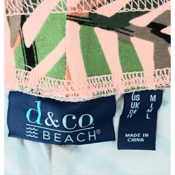 Denim & Co Beach Pants Women's Size M Palm Print Jersey Pull-On Pockets Preowned - Picture 3 of 12